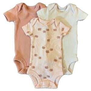 Carters Baby Girl Preemie Lot Bodysuits S/S Shirts Outfits Ribbed Solid Sheep